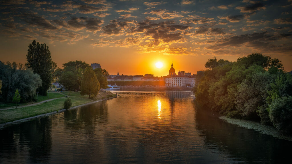 Coucher de soleil, Chalon-Sur-Saône, France