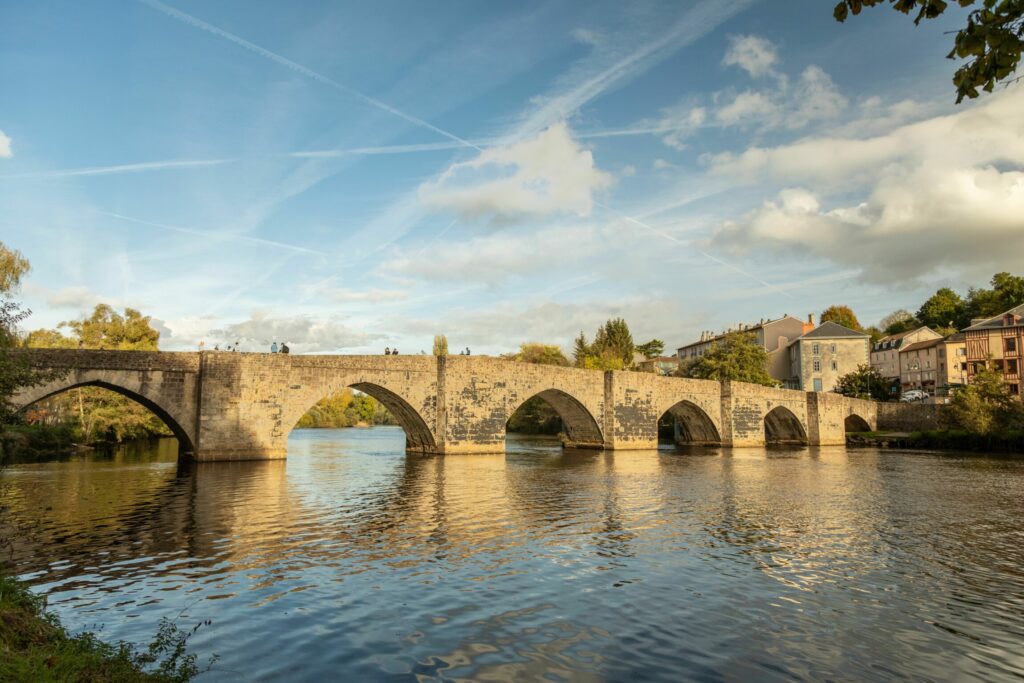 An aerial view of Saint-Etienne bridge in Limoges